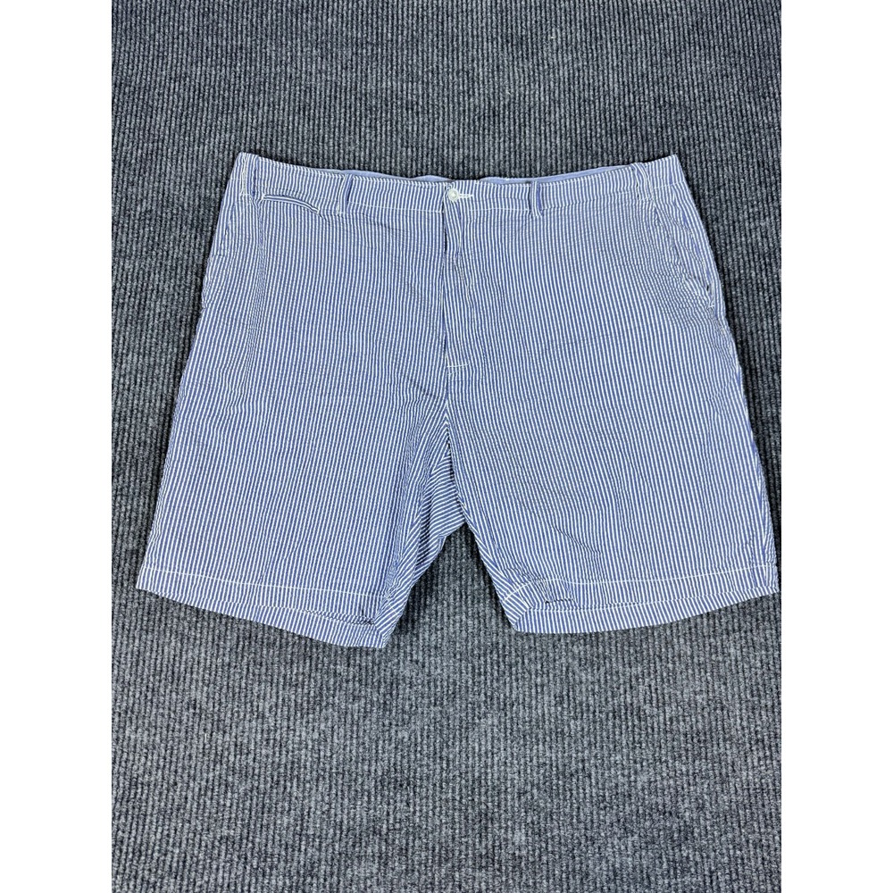 Polo Ralph Lauren Chino Shorts Mens 44 44B Pinstripe Seersucker 9" Inseam Blue